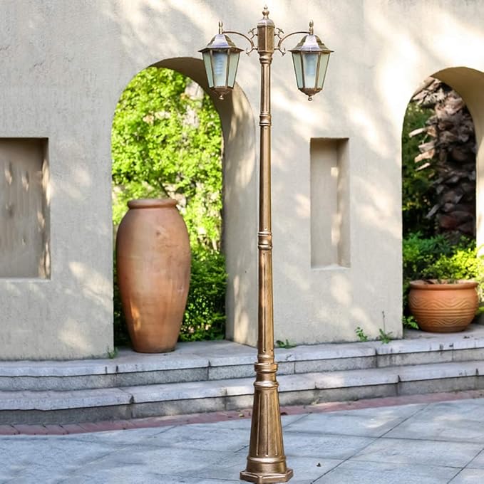 Lights Outdoor 2-Head European Creative Hexagon Streetlight Outdoor Waterproof Patio Landscape Lantern Edison E27 | Lumora