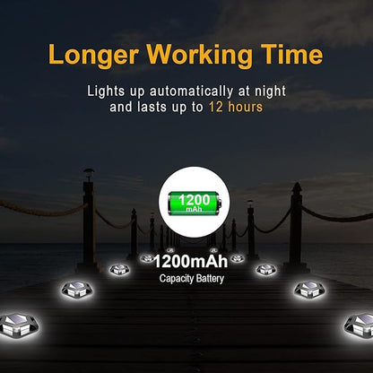 Solar Deck Lights LED Light Solar Powered Outdoor Waterproof for Step Sidewalk Stair Garden Ground Pathway Yard Lamps (Color : Cold White, Size : 4 PCS)