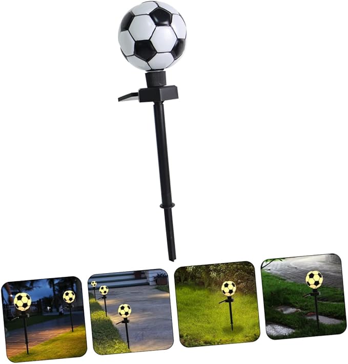 Soccer Shaped Solar Lawn Light Outdoor Decorative Garden Stake Lamp Durable Solar Lighting for Courtyard Patio Garden and Pathway Warm Glow for Nighttime Ambiance