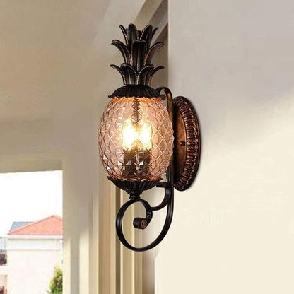 European Style Pine Wall Lamp,E14*3 Retro Crystal s Sconce, Outdoor Waterproof Mount,Exterior Light Fixtures for Porch,Garage,Front Doo Villa Garden Balcony