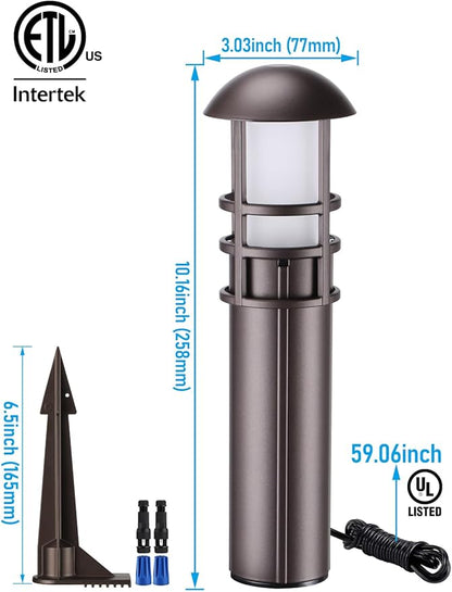 LEONLITE Low Voltage Landscape Pathway Lights, 3W 12V AC/DC Landscape Lighting, IP65 CRI90+ Pathway Lighting Wired for Yard Lawn, Oil Rubbed Bronze Aluminum, ETL Listed, 3000K Warm White, Pack of 6