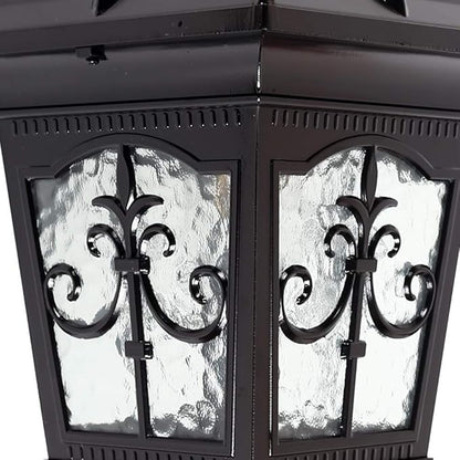 Lights Outdoor Anti-Rust Mini Street Light Garden Lamp European Victorian Aluminum Glass Outdoor Lawn Lamp Home Waterproof Villa Garden Lawn Lamp Yard Terrace Column Lantern E27 Edison Stadium