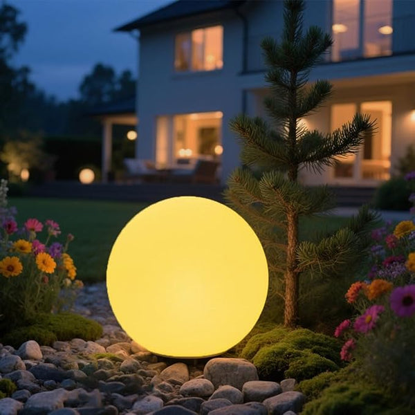10-in Solar Orb Light, Waterproof Solar Globe Light Outdoor Dimmable RGB Color Changing Solar Garden Ball Light for | Lumora