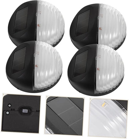 4pcs Led Solar Pathway Light Outdoor Security Lamp for Stairs Fence and Garden Easy Installation No Batteries Required