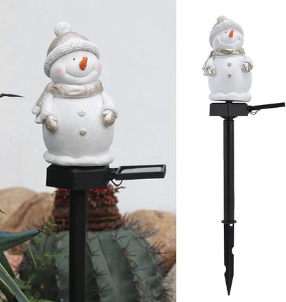 FLEXMAN Outdoor Christmas Decorations, Christmas Outdoor Solar Pathway Lights, Snowman Light Stakes for Decorate Roads, Terraces, Gardens, Corridors