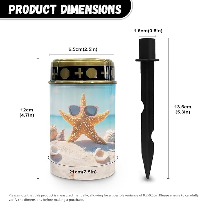 ZOUTAIRONG Funny Starfish Design Solar Light for Cemetery Grave Durable Solar Garden Lights Landscape Lighting Pathway Light Cemetery 6 Pack