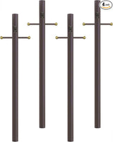 Solus 7-Foot Direct Burial Lamp Post – Outdoor Aluminum Light Pole with Decorative Cross Arm & 120V Outlet – Fits | Lumora