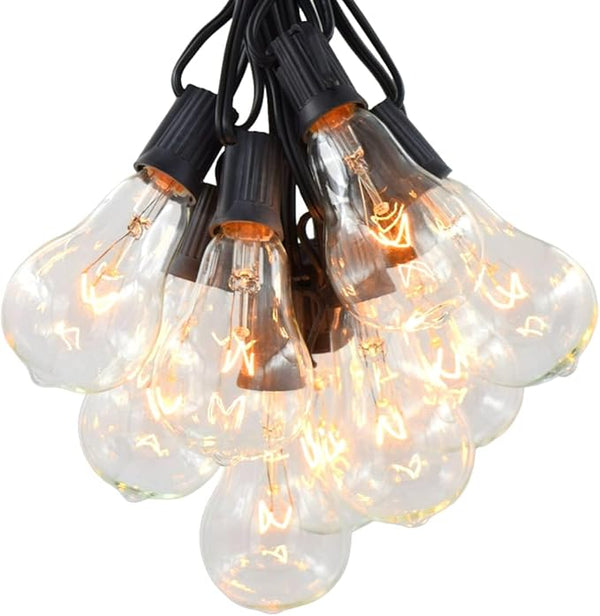 Hometown Evolution, Inc. Vintage Edison Outdoor String Lights (PS50 Clear - Black Wire, 100 ft) | Lumora