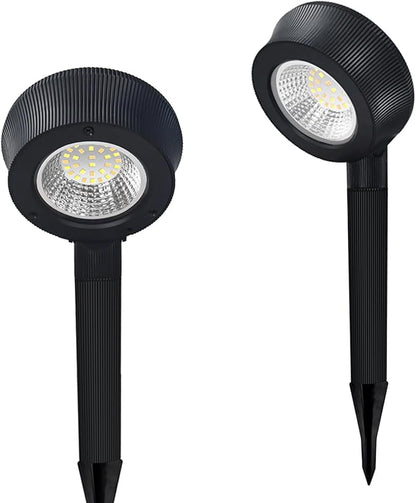 Solar Pathway Lights Outdoor, Brightest 300 lm 32 led Solar Garden Lights, Bright & Warm White LED Options, L-Shaped Solar Pathway Lights, Solar Spot Lights for Sidewalk Walkway Yard (2 Pack)