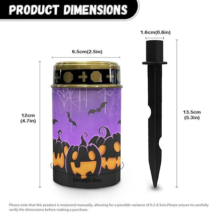 Garden Solar Light, Halloween Pumpkin Grave Solar Lights for Cemetery, Waterproof, Solar Powered, Easy to Install, Decorate Lawn, Patio, Fence, Backyard