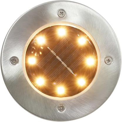 vidaXL Solar Ground Lights - Set of 8 LED Lights in RGB - Waterproof Exterior Lights for Gardens, Patios, Paths, and Balconies -Energy Efficient Solar Powered Outdoor Floor Lamps