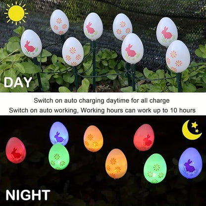 20 LED Solar Egg Lights Garden Decor,Easter Eggs Pathway Lights for Easter Outdoor Decorations,8 Lighting Modes Pastel Egg Light Stake Light for Yard Garden Lawn
