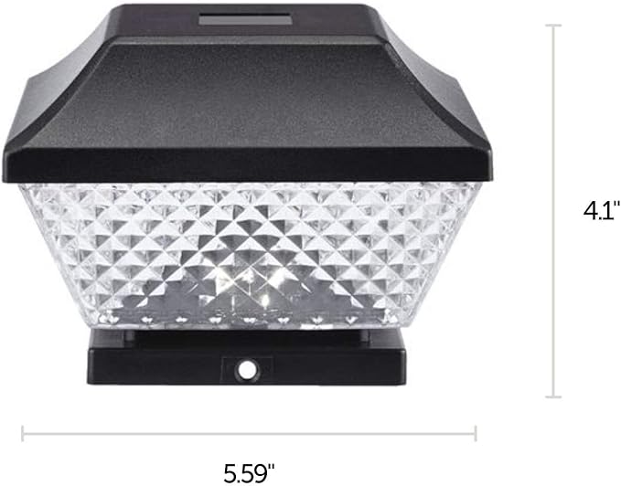Solar Post Lights | Waterproof Outdoor Cap Lights for 4 x 4 Wooden Posts, Deck, Patio Garden Décor or Fence | Warm | Lumora