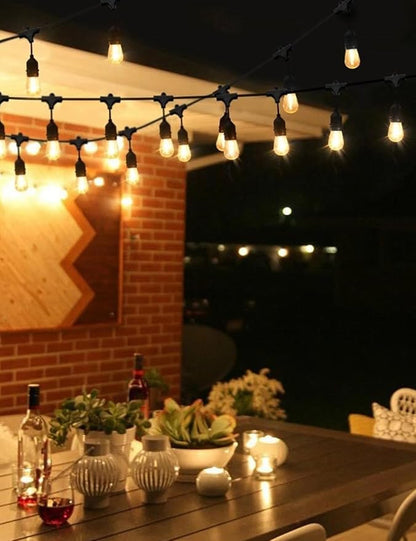 Svater Outdoor Led String Lights 36 FT, Patio Lights for Outside with 13pcs S14 Shatterproof Bulbs, 1 Watt E26 Dimmable, IP65 Waterproof, Commercial Grade Bistro Light 2700K Warm White
