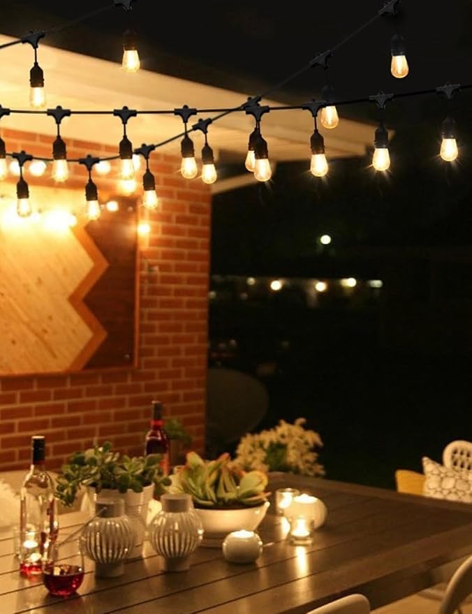 Svater Outdoor Led String Lights 75 FT, Patio Lights for Outside with 9pcs S14 Shatterproof Bulbs, 1 Watt E26 | Lumora