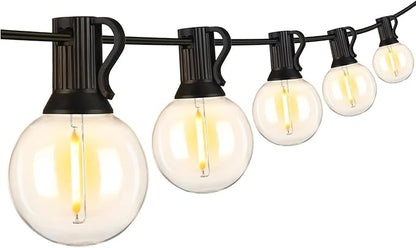 Outdoor String Lights 25FT, G40 LED Patio Globe Lights with 27 Shatterproof Bulbs, Waterproof Connectable Hanging Lights for Backyard Porch Wedding Christmas Decor, Warm White
