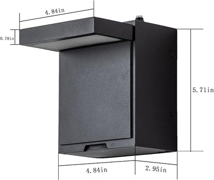 Nigaut Dusk to Dawn Porch Light with GFCI Outlet,Modern LED Outdoor Wall Light with Outlet Built-in,3000K Warm Yellow Outdoor Sconce, Wall Mount External Security Light(2 Pack)