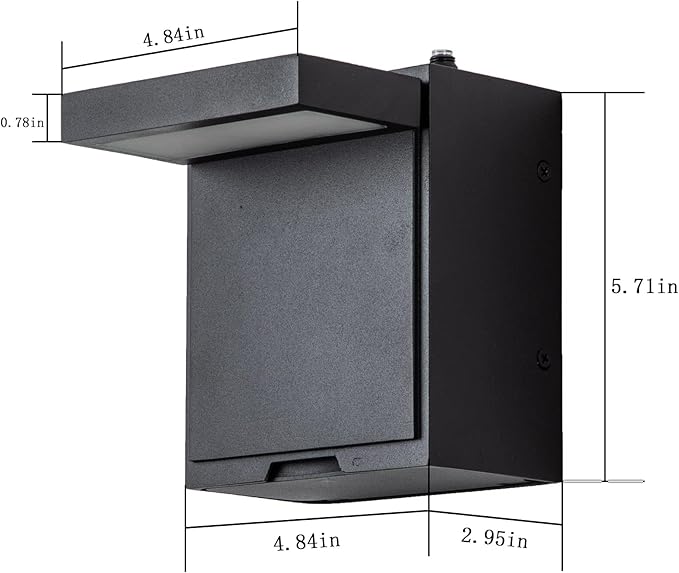 Nigaut LED Outdoor Wall Light with GFCI Outlet,Dusk to Dawn Modern LED Outdoor Porch Light with Two Outlet Built-in,3000K Warm Yellow Outdoor Sconce,IP66 Waterproof Wall Mount External Security