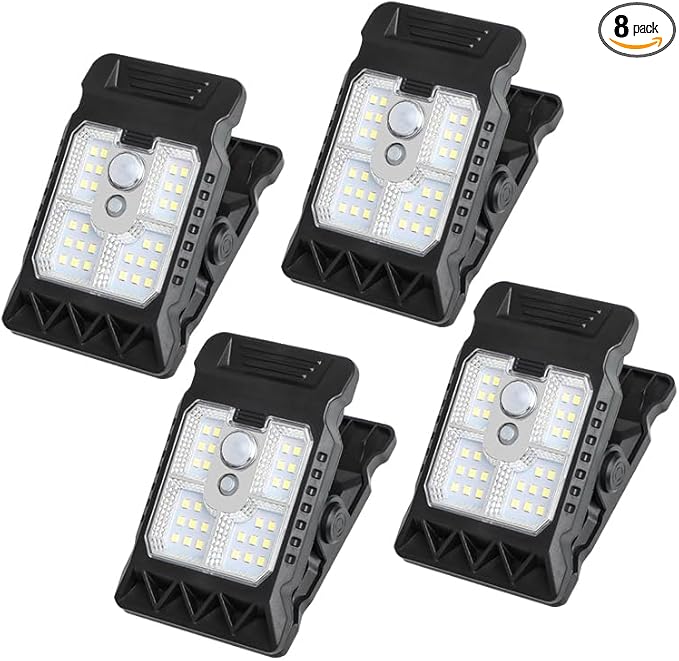 Solar Clip Light with Motion Sensor, 2026 New Portable Outdoor LED Light for Camping, Adjustable Clip On LED Light | Lumora