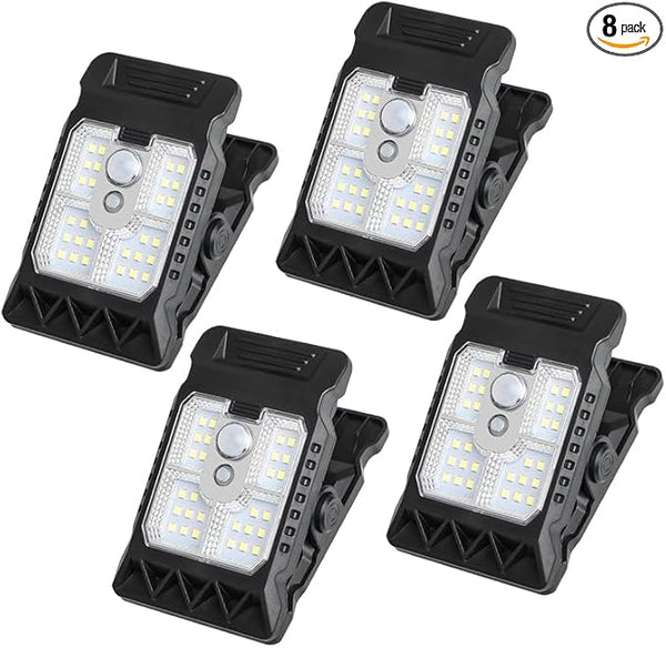 Solar Clip Light with Motion Sensor, 2026 New Portable Outdoor LED Light for Camping, Adjustable Clip On LED Light | Lumora
