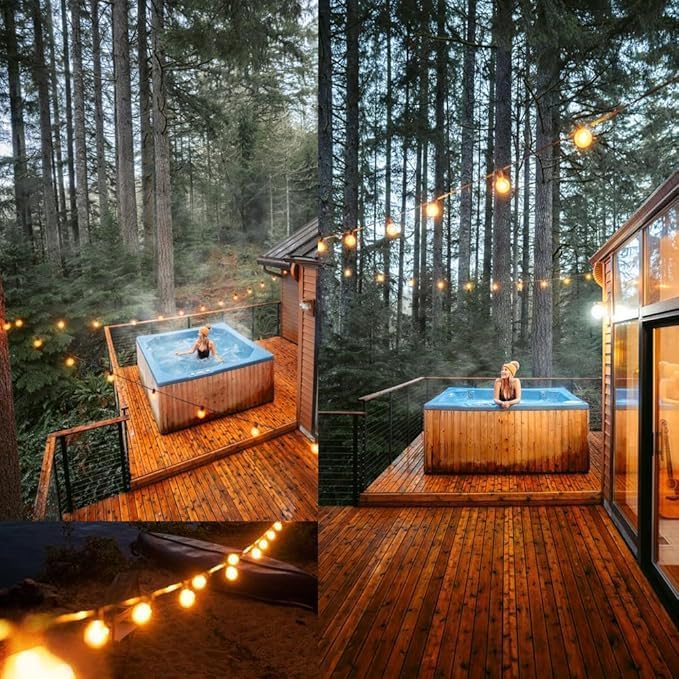 G40 Globe String Lights 60ft LED Shatterproof Hanging Patio Lights, 20+2 Bulbs, Waterproof Connectable for Indoor Outdoor Decor Garden Camping Backyard Valentine's Day Gifts for Men Him Hubby
