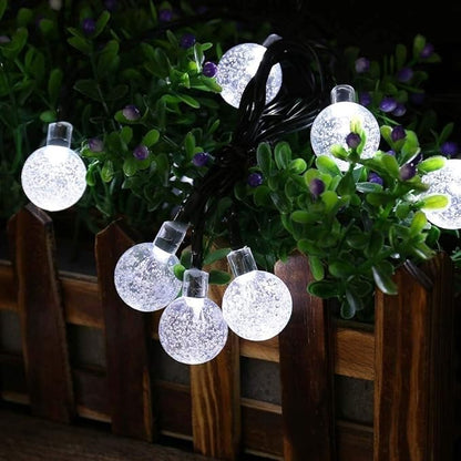 Toodour Solar String Lights Outdoor, 36ft 60 LED Globe String Light with 8 Mode, Waterproof Crystall Ball Lights Solar Patio Lights for Garden, Lawn, Patio, Gazebo, Yard, Outdoor Decor - Cool White