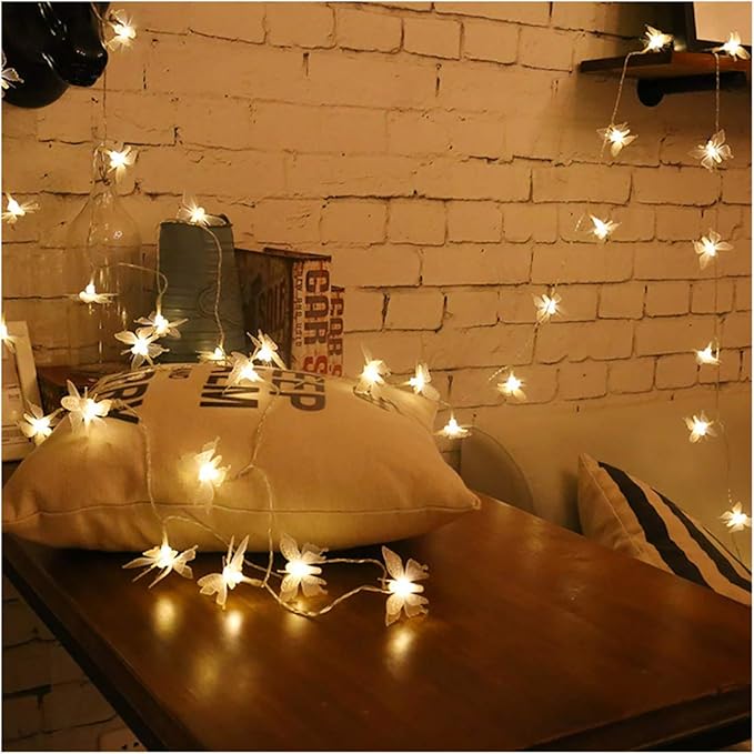 Butterfly String Lights, Waterproof 20FT 30LED Butterfly Solar Light Outdoor Solar Rope Lights Fairy Light Decorative Garden Lights for Cafe Patio Party Garden Wedding (Warm White)