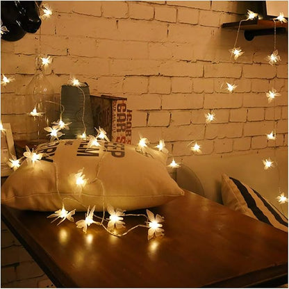 Butterfly String Lights, Waterproof 20FT 30LED Butterfly Solar Light Outdoor Solar Rope Lights Fairy Light Decorative Garden Lights for Cafe Patio Party Garden Wedding (Warm White)