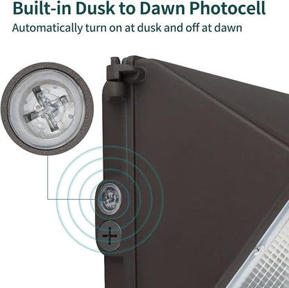kadision 100W LED Wall Pack with Dusk to Dawn Photocell, 13000lm (350W MH Equiv.) 5000K 100-277V, Commercial Grade Waterproof Outdoor Wall Pack LED Lighting, ETL Listed