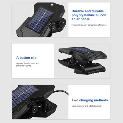Clip on Solar Lights Outdoor - Waterproof Motion Sensor Outdoor Lights - Lamp with 3 Modes for Farm Gutter Deck Pathway Stairs Backyard Walkway Flower Bed Step Driveway Garage Camping