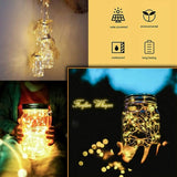 SunKite Solar Mason Jar Lights [Updated], 8 Pack 20 LED Waterproof Fairy Firefly Jar Lids String Lights with | Lumora