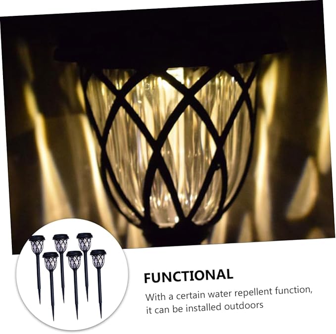 DOITOOL 6pcs Solar Outdoor Garden Lights Led Lawn Lamp for Pathway and Landscape Decor Solar Stake Lights Automatic Day Night Function