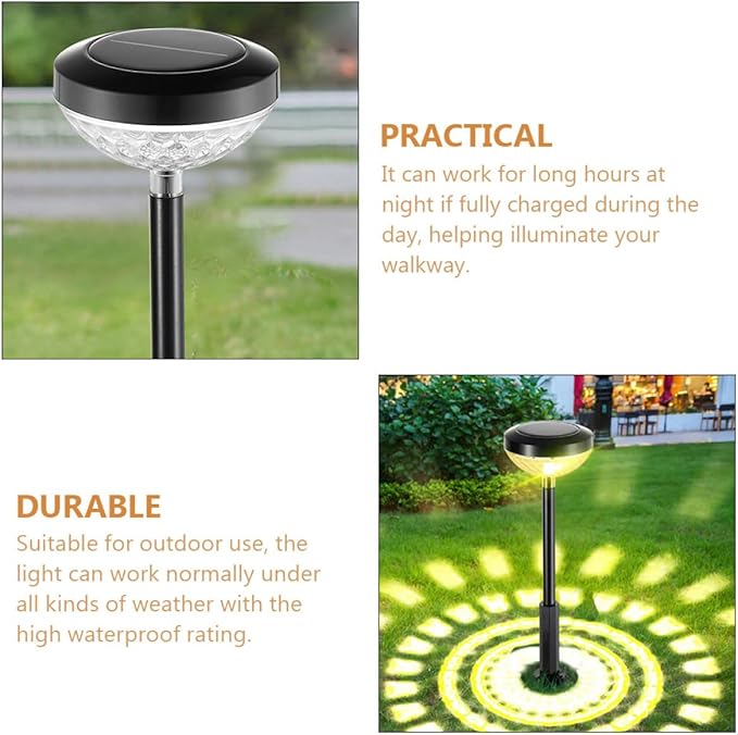 Milisten Solar Powered Garden Stake Lights Outdoor LED Landscape Lamps for Yard Patio, Waterproof Solar Pathway Lights with Bright LED and Sturdy Ground Stakes, Decorative Lawn Lighting