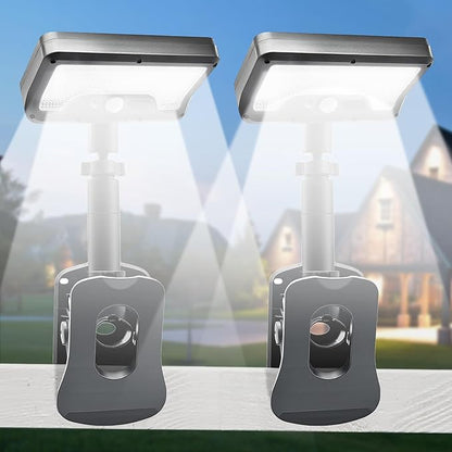 Clip On Solar Motion Lights Outdoor, Motion Sensor Outdoor Lights with 92 LEDs, 360°Rotatable Adjustable Solar Fence Lights (600 LM,6000 K), Waterproof Security Light for Deck,Gutter,Camping (2 Pack)