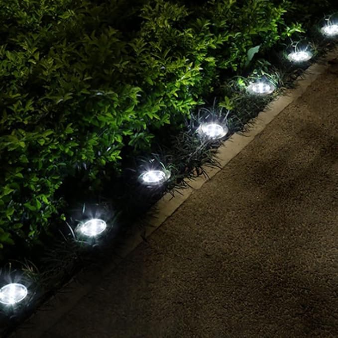 SEIWEI Solar Lights Outdoor, Garden Deck Solar Disk Lights Waterproof - 8 LED Outdoor in-ground Solar Lights for | Lumora