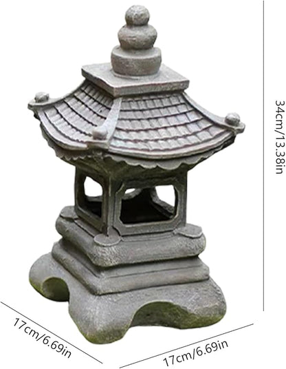 Garden Statues Outdoor, Solar Garden Statues, Palace Lamp Solar Powered Zen Lantern, Solar Yard Decorations for Outside Patio, Garden, Lawn (A)