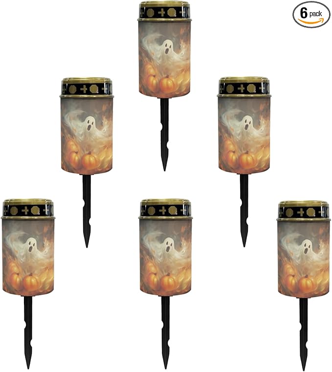 Halloween Ghost Solar Garden Lights Walkway Solar Lights Landscape Solar Lantern Outdoor Waterproof Halloween Decor Solar Pathway Lights Solar Walkway Lights Outdoor Table Lamp