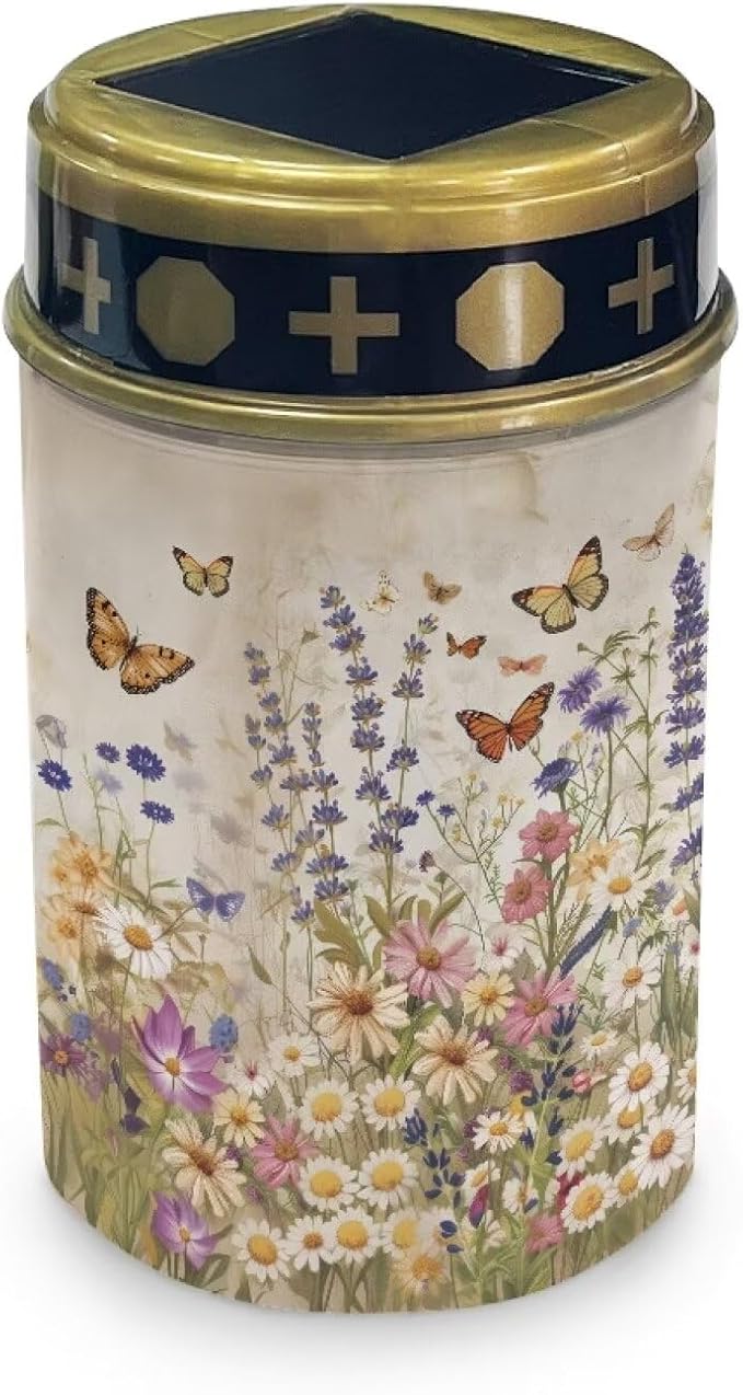 Butterfly Cemetery Solar Lights Floral Cemetery Solar Lights for Grandma Solar Lights Outdoor Waterproof Decorative Bright Light for Garden, Lawn,Patio,Yard Decoration