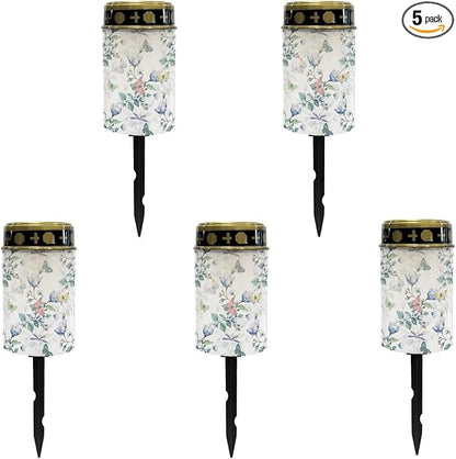 Butterfly Floral Garden Lights Solar Outdoor Pathway Lights Stake Lights Landscape Lighting for Yard Patio Driveway,LED Solar Lantern Outdoor Table Lamp,Wall Light Auto On/Off