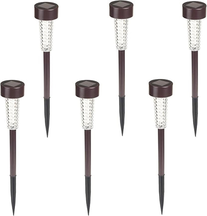 Solar Lights Outdoor Waterproof Garden Lights - 6-Pack LED Outdoor Lights - Cold White Solar Pathway Lights - Outdoor Solar Lights for Yard, Driveway, or Landscape Lighting by Pure Garden (Bronze)