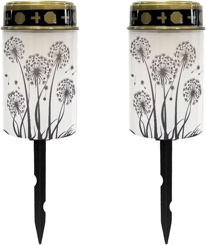 Halloween Cemetery Solar Lights for Grave lar Light for Cemetery Grave Lights for Cemetery 2 Pcs Solar Lights for Gravesites Solar Outdoor Light