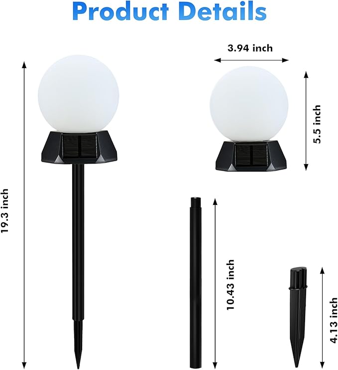 BlcTec Solar Pathway Lights Outdoor, Cool White Path Lights with 3-Sided Solar Panels, 18H Runtime, IP65 | Lumora