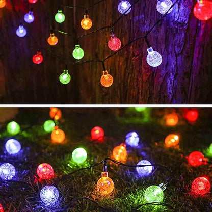 Solar String Lights Outdoor Waterproof, 1 Pack 50 LED 2.3CM 23 FT Each, Solar Powered Patio Lights with 8 Lighting Modes for Garden Yard Porch Wedding Party...(Seven Colors)