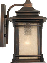 Franklin Iron Works Hickory Point Farmhouse Rustic Mission Outdoor Wall Light Fixture Walnut Bronze 12" Frosted | Lumora