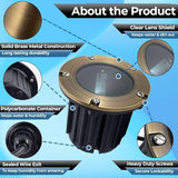 LED Low Voltage Landscape Lighting Well Lights 173 - Solid Brass In Ground Lights - Outdoor Security Flood Light | Lumora