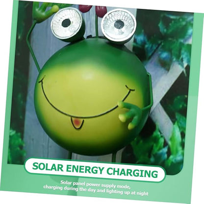 VICASKY Solar Iron Frog Garden Light Waterproof Outdoor Garden Lamp Solar Pathway Lights