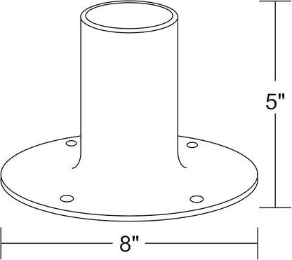 Solus SB-2403 Outdoor Surface Mount Lamp Post Base – Light or Heavy Duty Aluminum Base for 3" Poles - Black, Bronze, or White – Made in USA (Black Light Duty)