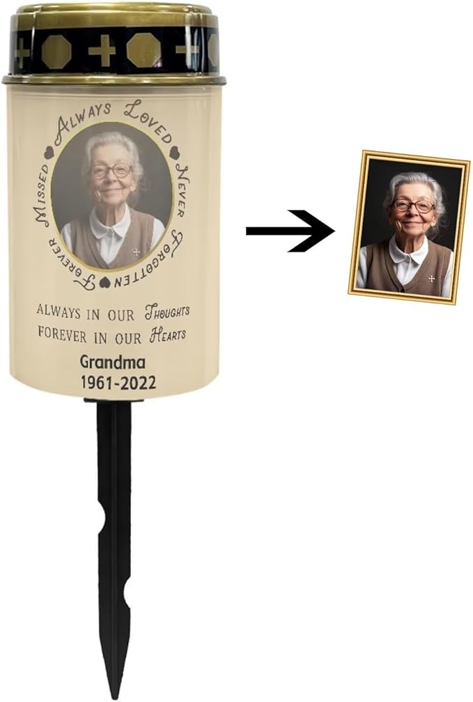 Grave Lights for Cemetery Solar 2 Pcs Solar Cemetery Always in Our Thoughts Decorations for Grave Solar Cemetery Decorations for Grave Cemetery Light