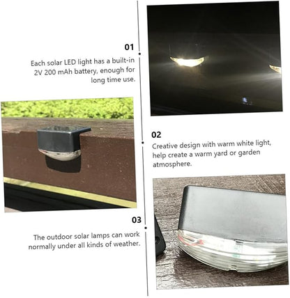 4pcs Solar Pathway Lights Led Stair Lamps Outdoor Lights for Garden Patio Walkway Stairs