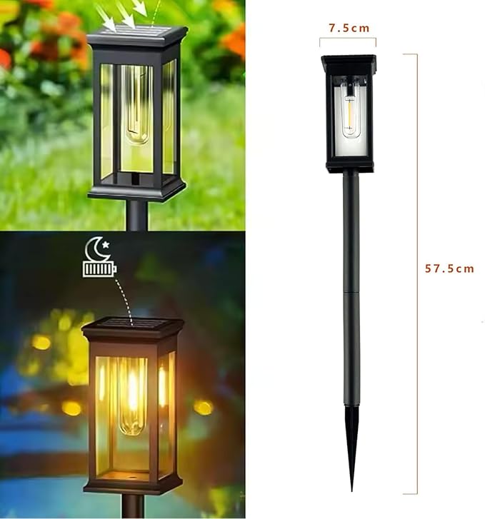 Outdoor Solar Lights, Path Lights Waterproof, Garden Lights, 4-Pack Landscape Lighting for Garden Walkway Sidewalk Backyard Lawn Yard Decoration (Warm White)